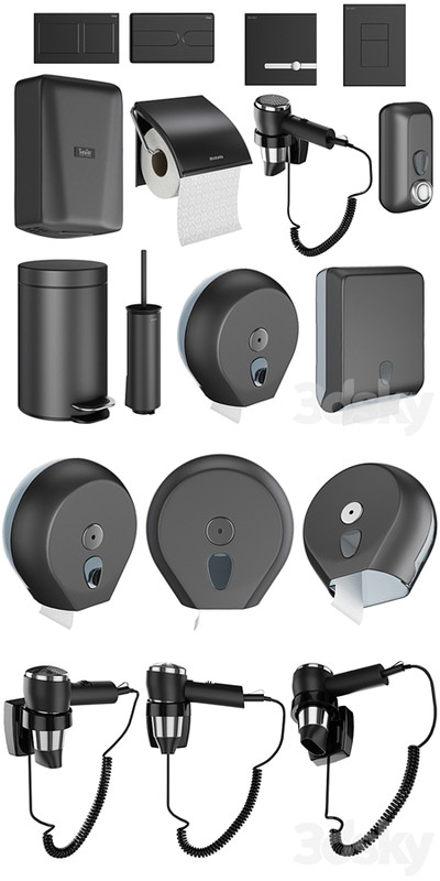 Accessories for public toilets black set 152 part 4